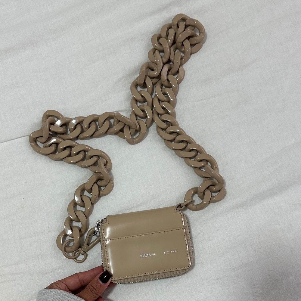KARA Beige Crossbody with Chain Strap